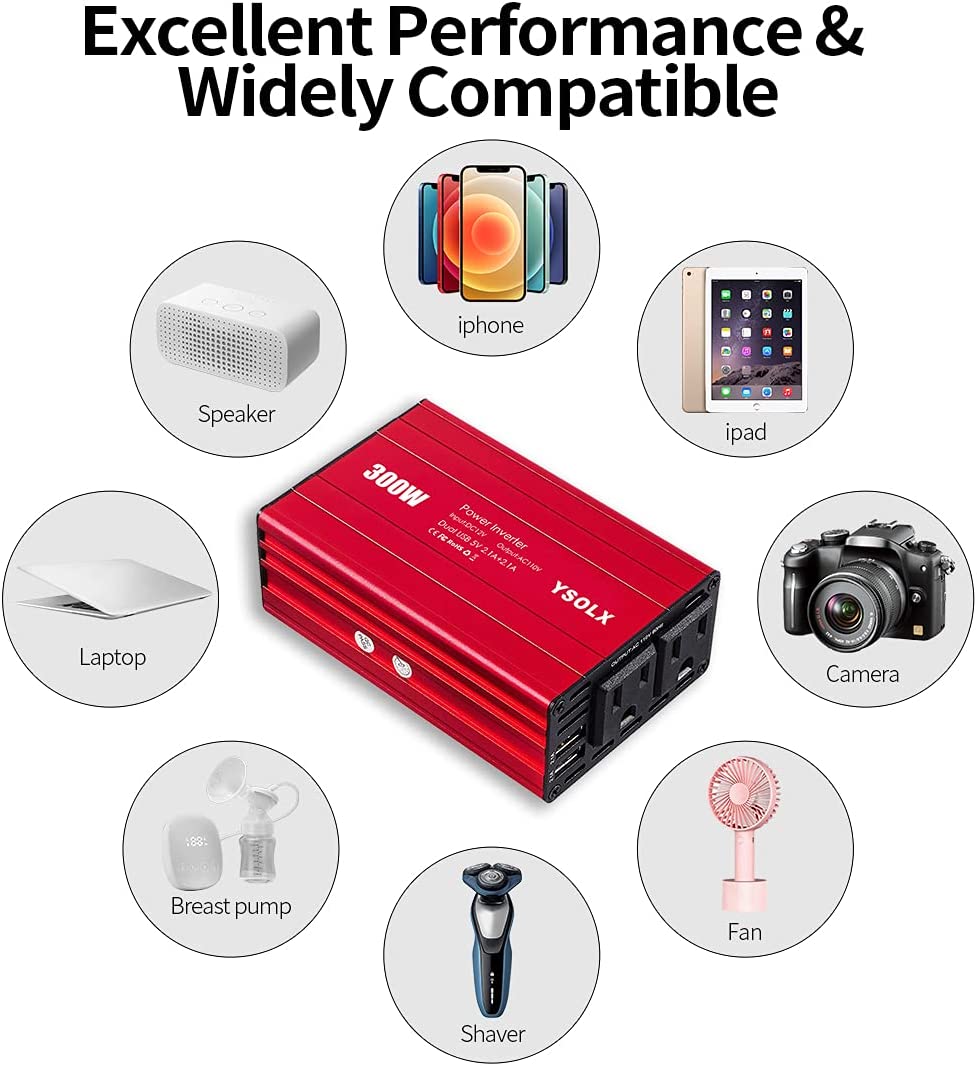 300W Power Inverter DC 12V to AC 110V Converter