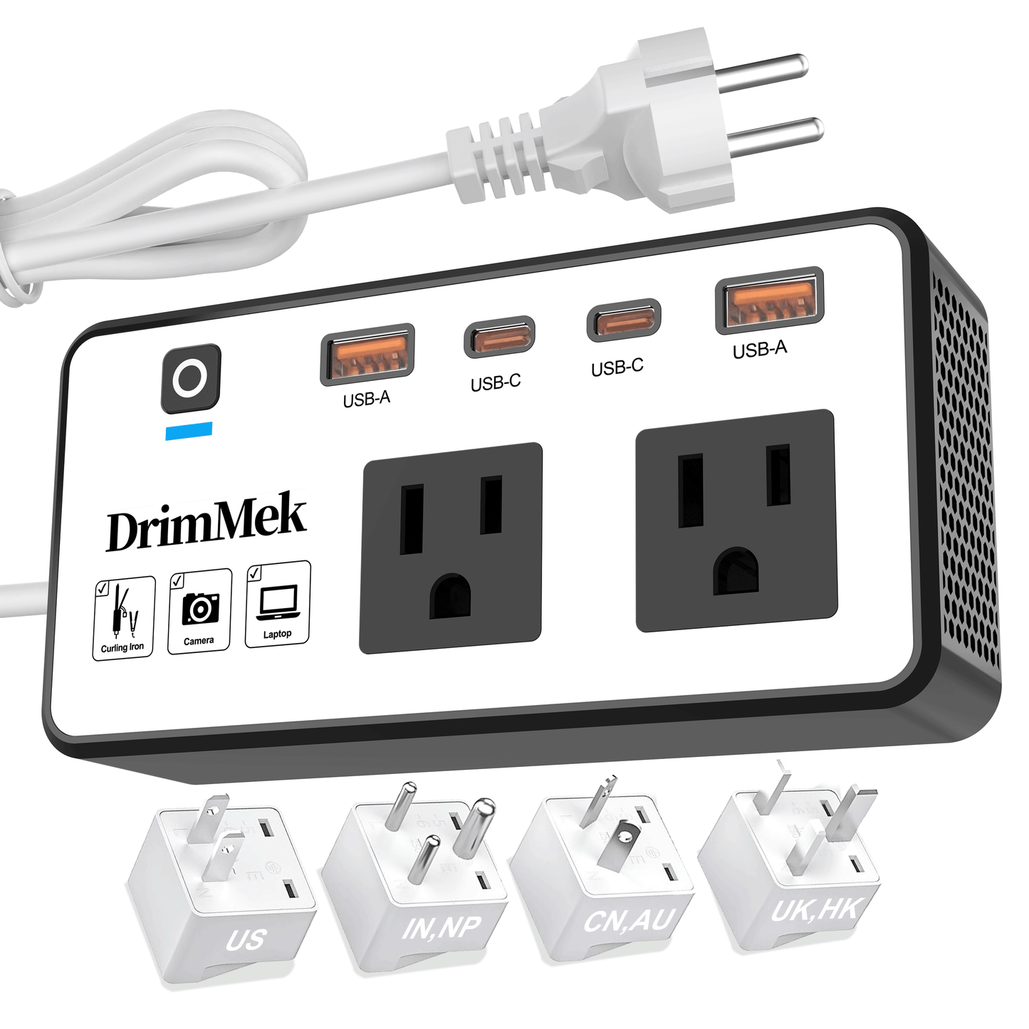 220V to 110V Converter, Voltage Converter US to Europe Travel Adapter for European Travel, International Power Adapter for Curling Iron, Hair Straightener with US/UK/AU/EU/in Plug Adapter