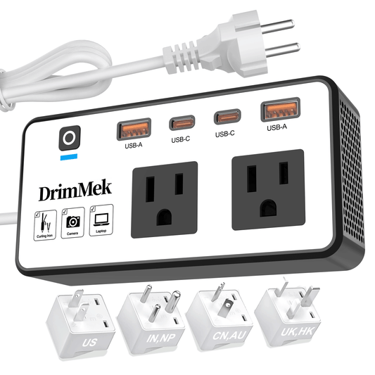 220V to 110V Converter, Voltage Converter US to Europe Travel Adapter for European Travel, International Power Adapter for Curling Iron, Hair Straightener with US/UK/AU/EU/in Plug Adapter