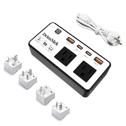 220V to 110V Converter, Voltage Converter US to Europe Travel Adapter for European Travel, International Power Adapter for Curling Iron, Hair Straightener with US/UK/AU/EU/in Plug Adapter