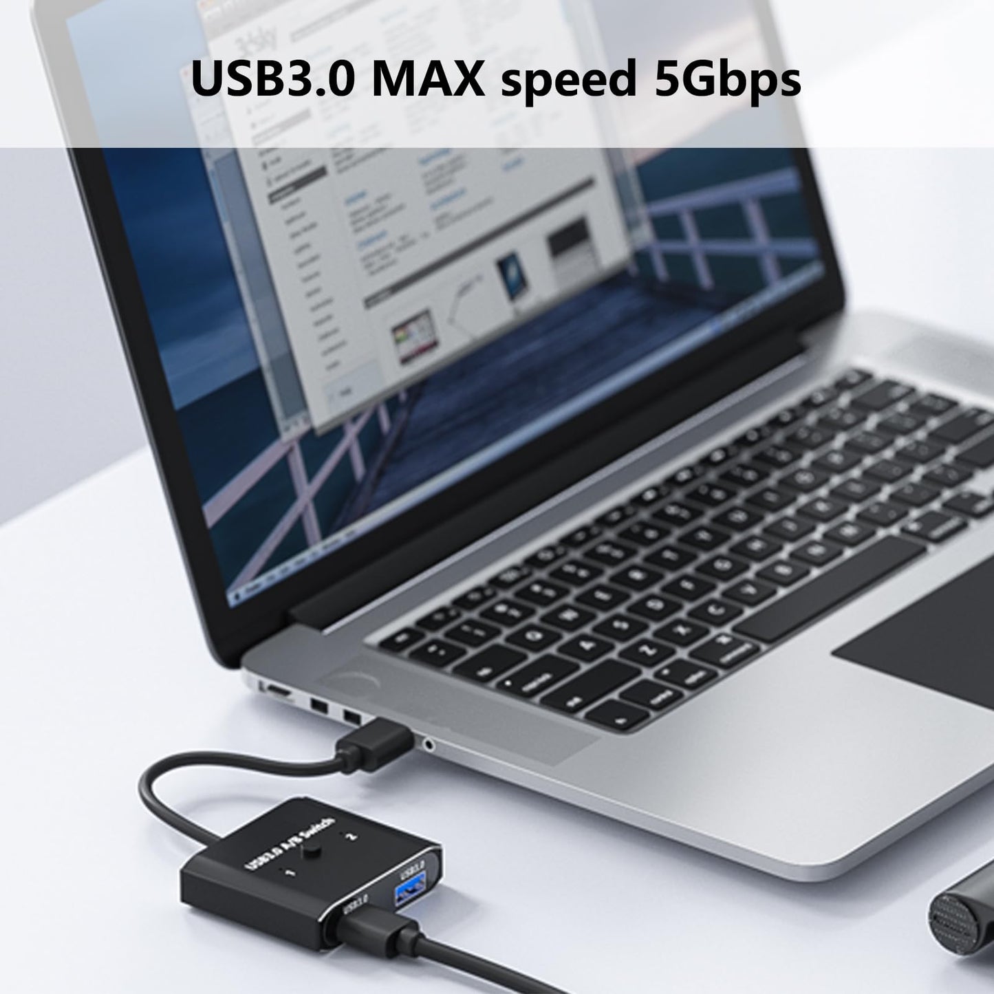 USB 3.0 Switch, Bi-Directional USB Switch 1 in 2 Out/2 in 1 Out, USB Switcher 2 Computers Sharing Devices