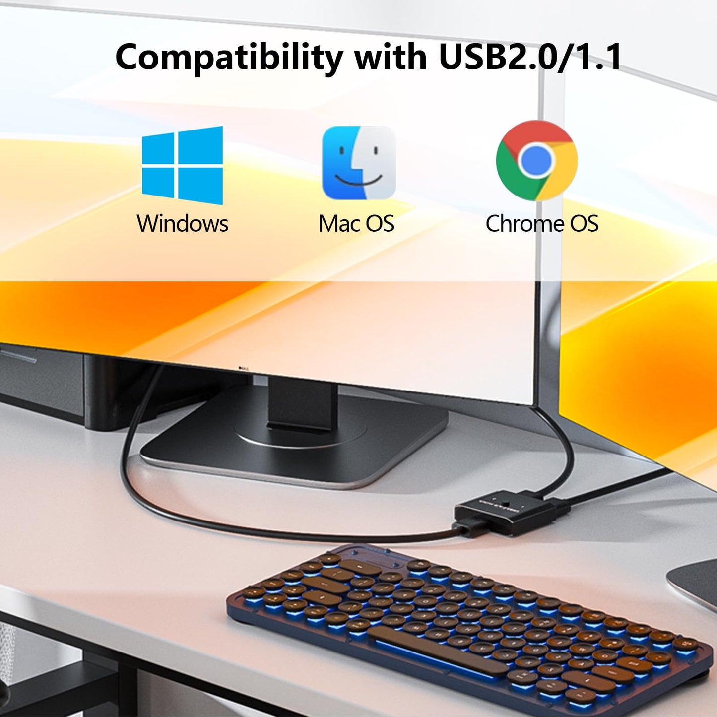 USB 3.0 Switch, Bi-Directional USB Switch 1 in 2 Out/2 in 1 Out, USB Switcher 2 Computers Sharing Devices